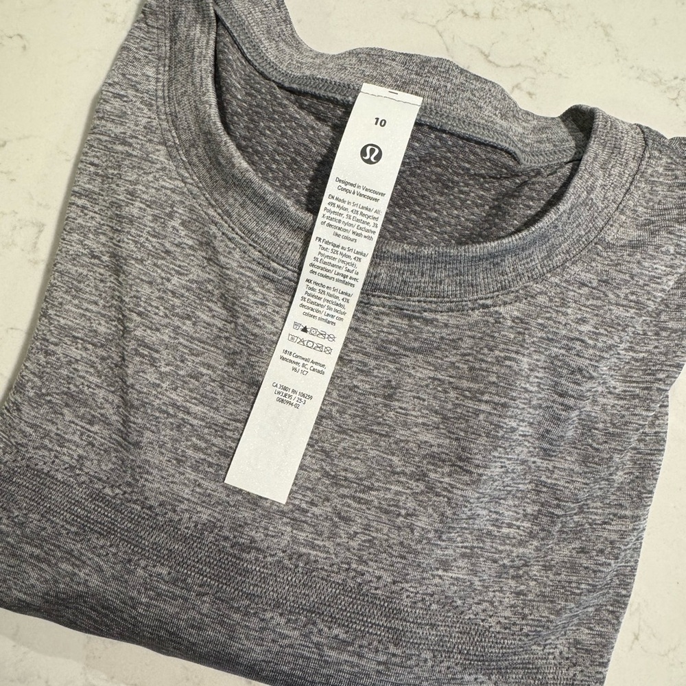 Lululemon Gray Heather Swiftly Relaxed Long Sleeve Top
